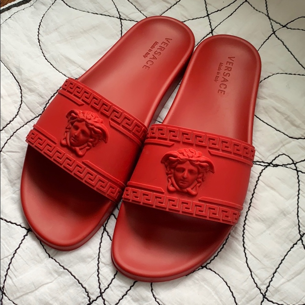 Versace mens red Palazzo Pool Slide